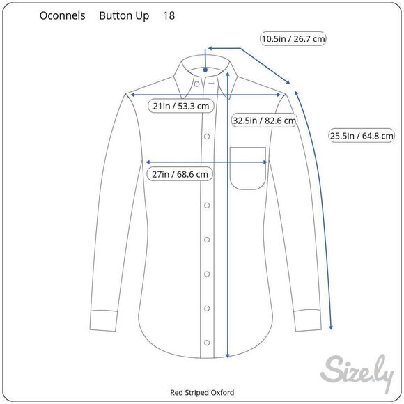 Oconnells Red Striped Vintage Single Needle Button Up Shirt EUC Men’s 18 - Picture 8 of 8